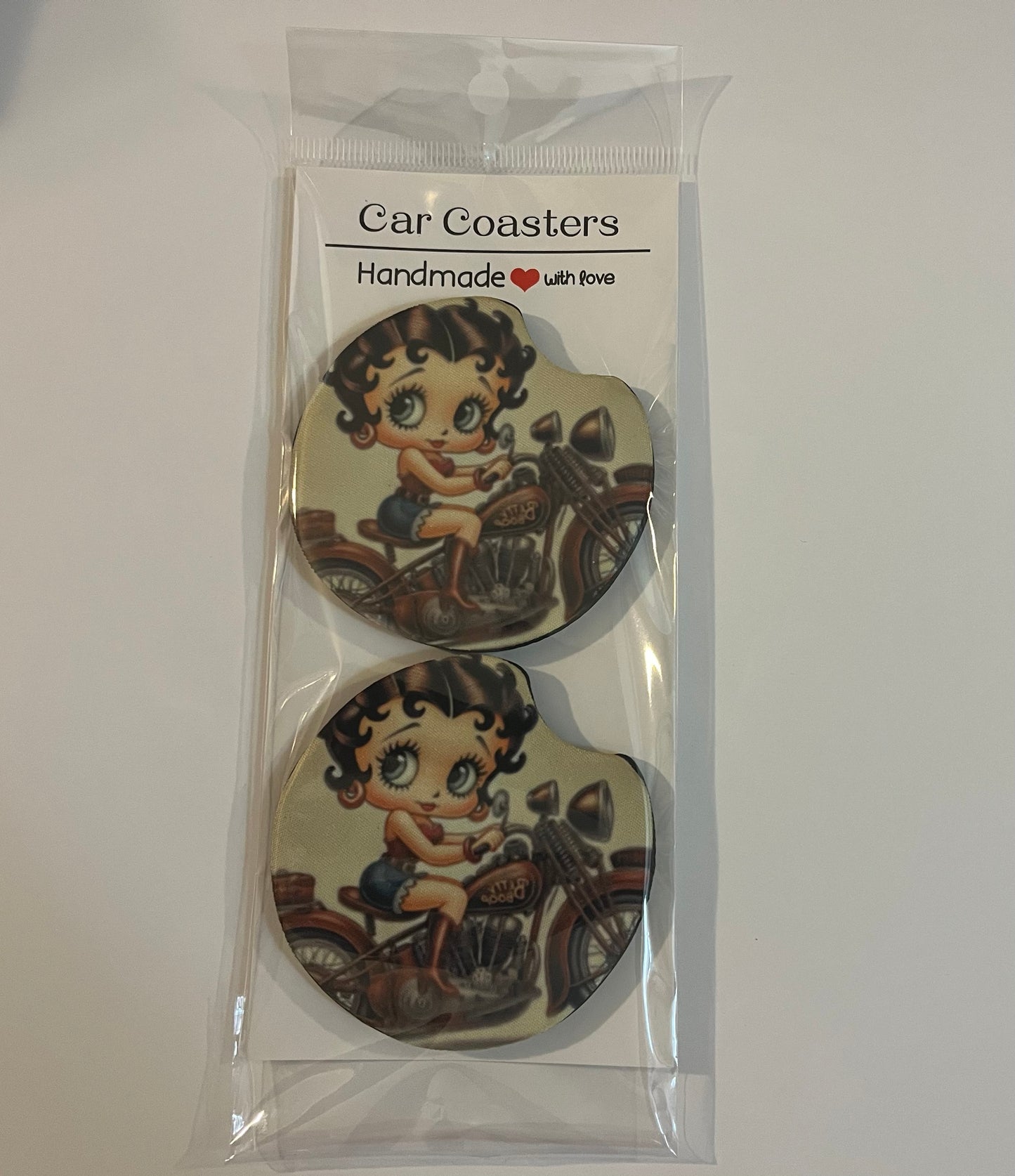 Betty Boop Riding a Motorcycle Car Coaster