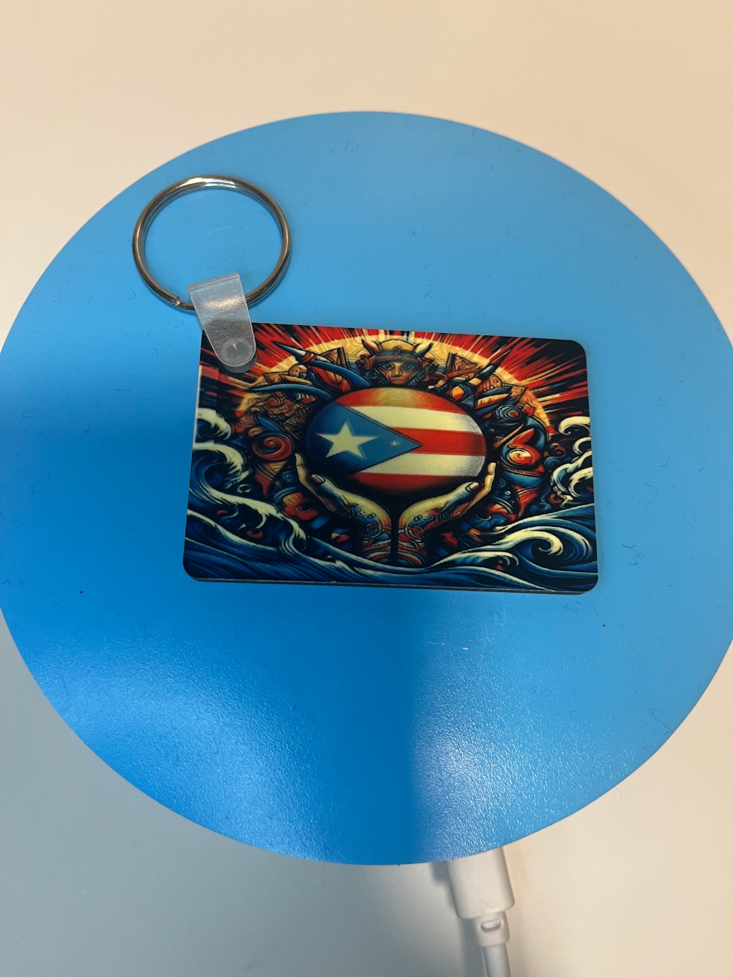 Puerto Rico Island Pride Keychain