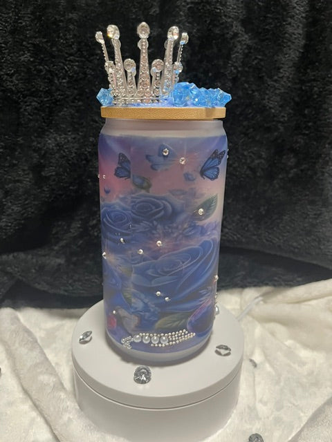 Betty Boop with Crown 16 oz Frosted Tumbler