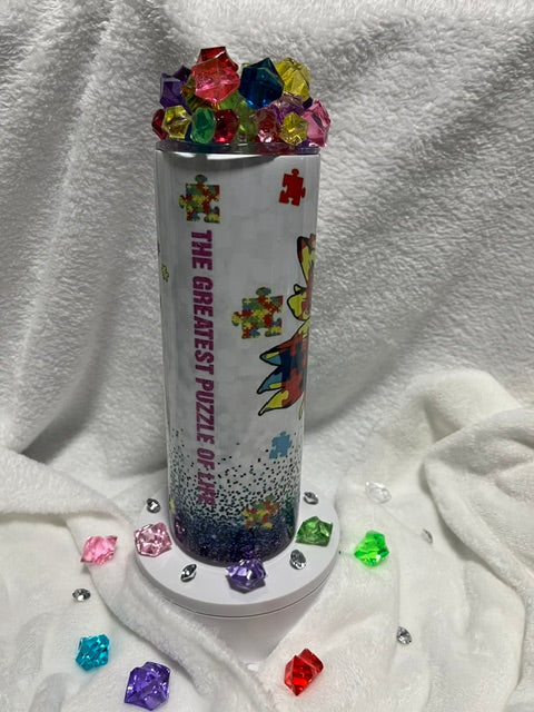 Autism Awareness Design with Custom Lid 20 oz Tumbler