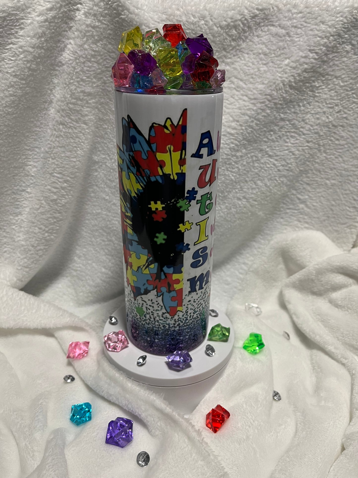 Autism Awareness Design with Custom Lid 20 oz Tumbler