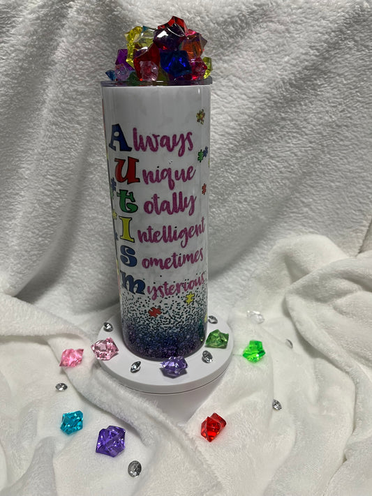 Autism Awareness Design with Custom Lid 20 oz Tumbler