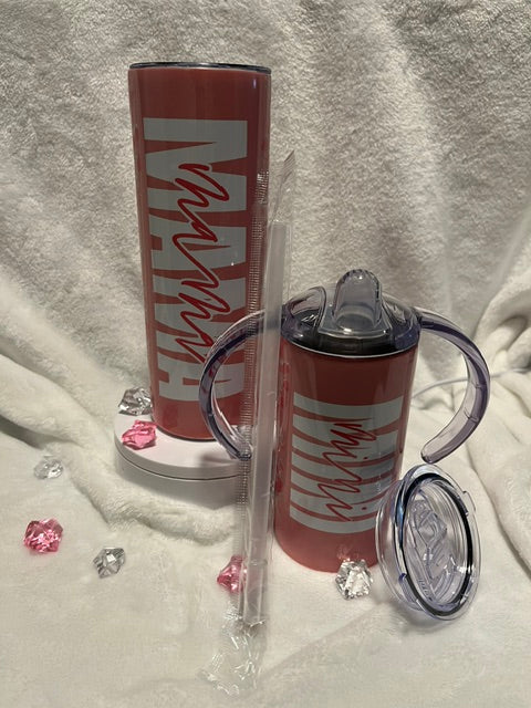 Mama 20 oz Tumbler and Mini 12 oz Kids' Sippy Cup Tumbler Set