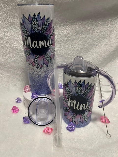 Mama 20oz Tumbler and Mini 12 oz kids’ sippy cup tumbler Set