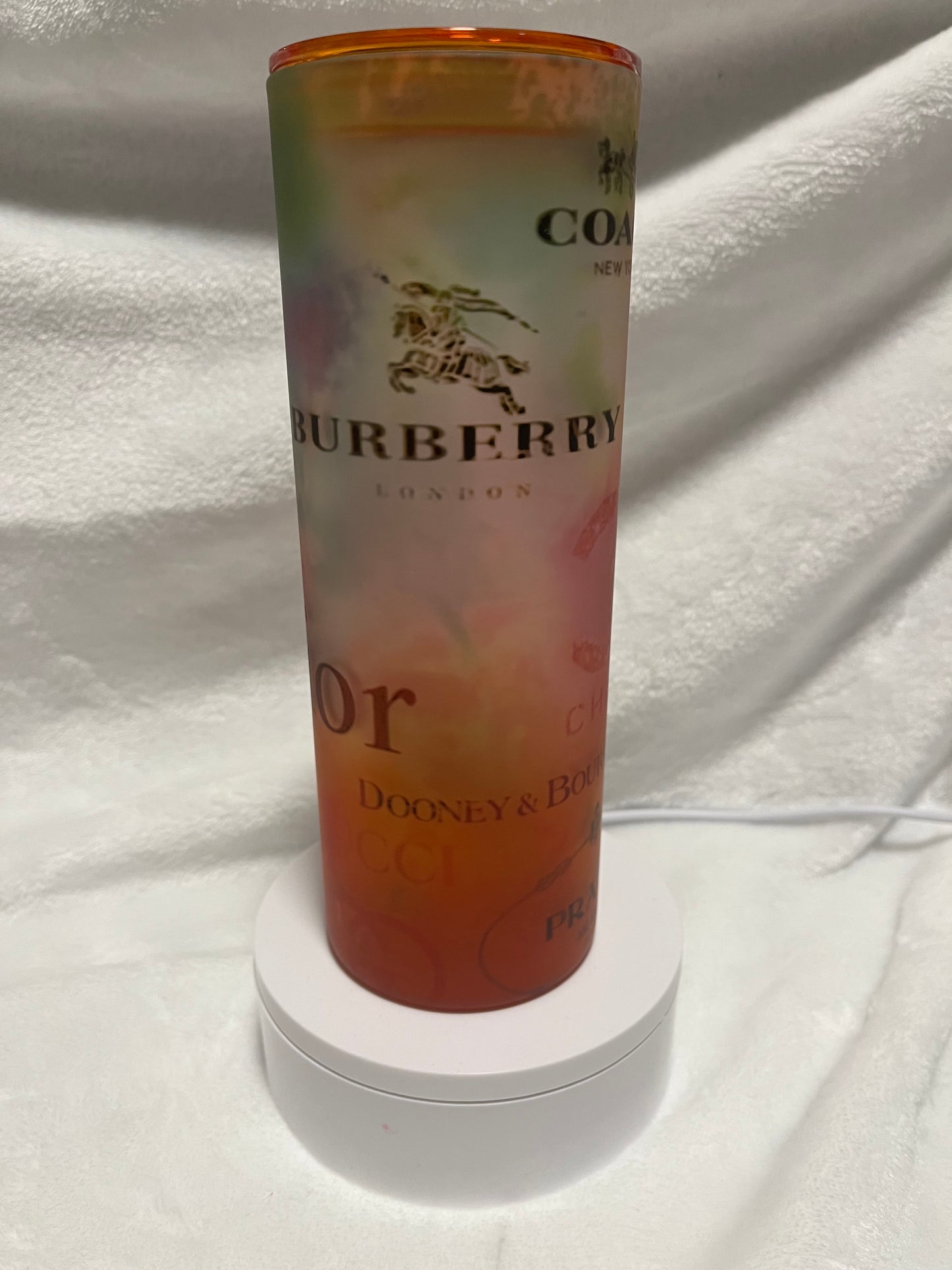 Designer Bag Names 25 oz Frosted Glass Gradient Color Material with 2 Lids (plastic and bamboo)