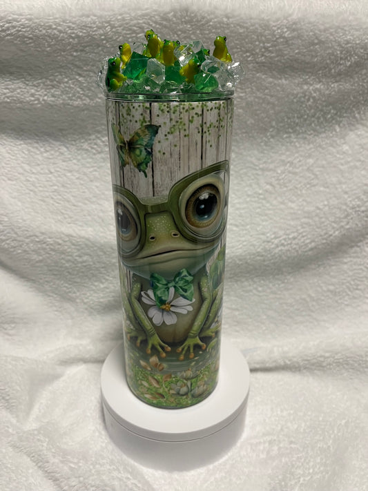 Cute Frog with Glasses 20 oz Tumbler